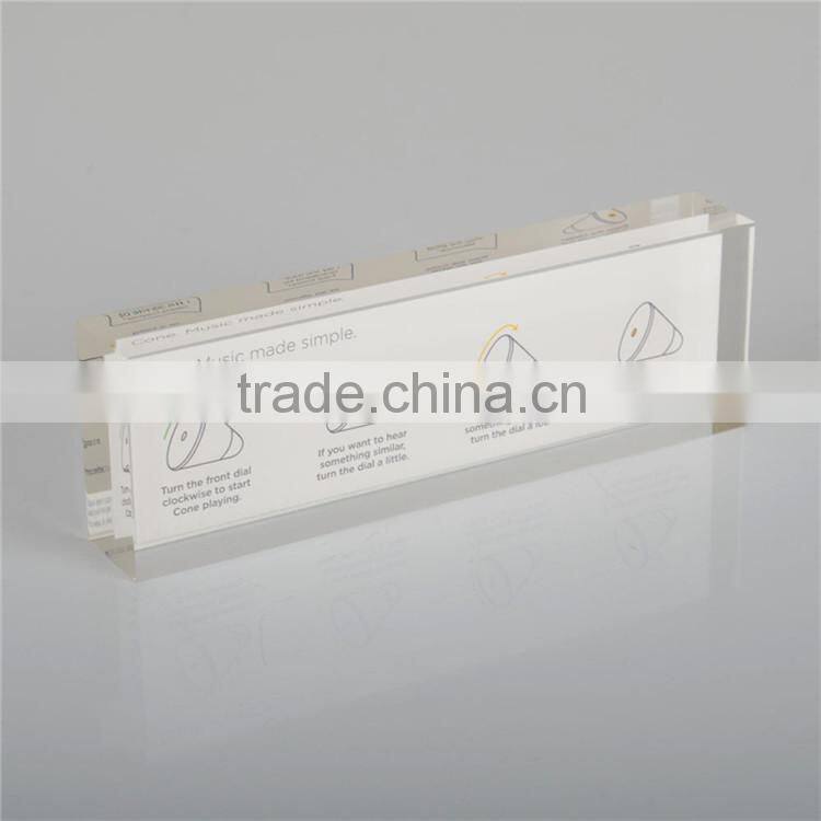 Plexiglass logo block, lucite block printing logo