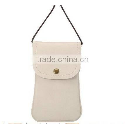 Leather cellphone Neck Pouch Bag with card houlder Adjustable sling leather holder for iphone 6s