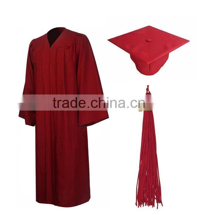 Wholesale Cheap Maroon Matte Graduation gown and cap