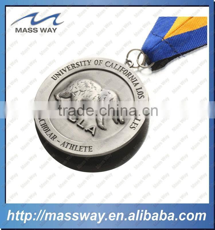 souvenir custom cartoon metal epoxy doming ribbon sport medal