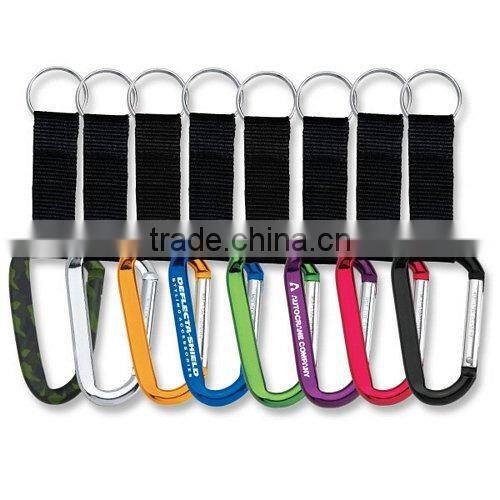 High Quality Aluminum Carabiner with Lanyard and Keyring