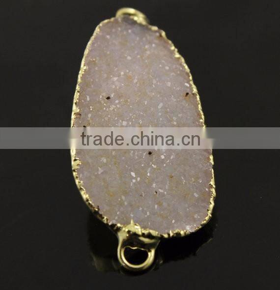 Silver Druzy Gemstone Connector