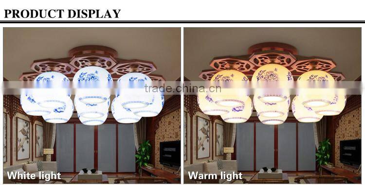 Jingdezhen blue and white porcelain celling home decoration light