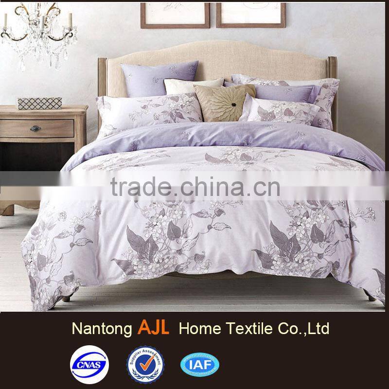 Lastest floral design cotton pigment print bed sheet from nantong