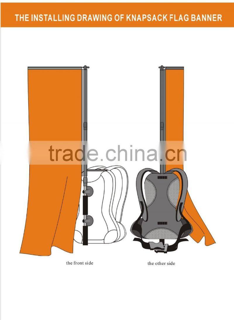 7 meter backpack beach flag pole advertising pole