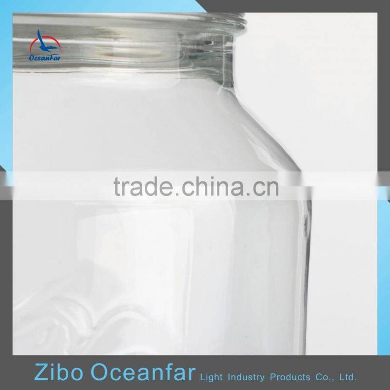 High Quality 5L Jug Glass Juice Dispenser Tree Embossed Beverage Dispenser With Tap