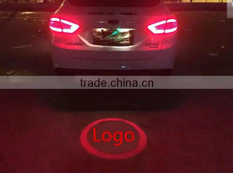 Red Car Led Laser Fog Light Rear Anti-Collision Brake Tail lights Warning Lamp logo brake light