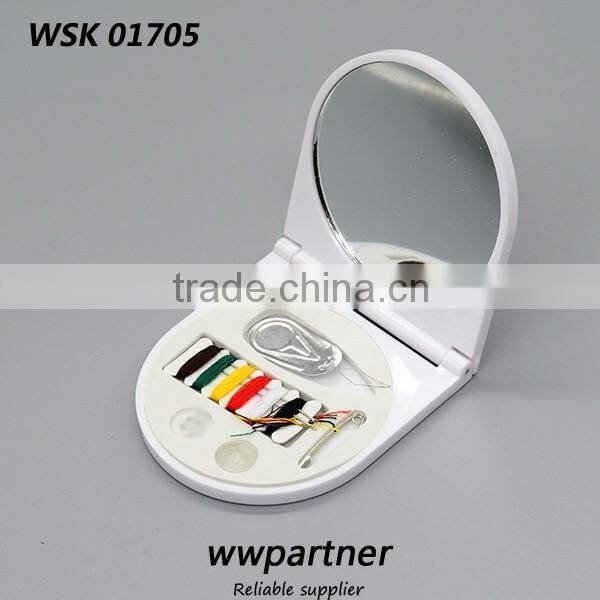 hotel cosmetic mirror with sewing kit
