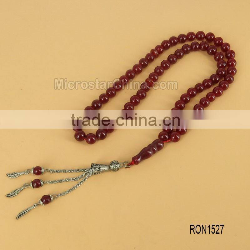 33pcs 8mm Jasper Stone Silver Tassel Prayer Beads Tespih Tesbih Tasbeen Beads