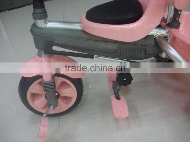 2015 white colros Baby tricycle wtih 3 point safety belt, pass en71cert with good quality keep your baby safe and comfirtable