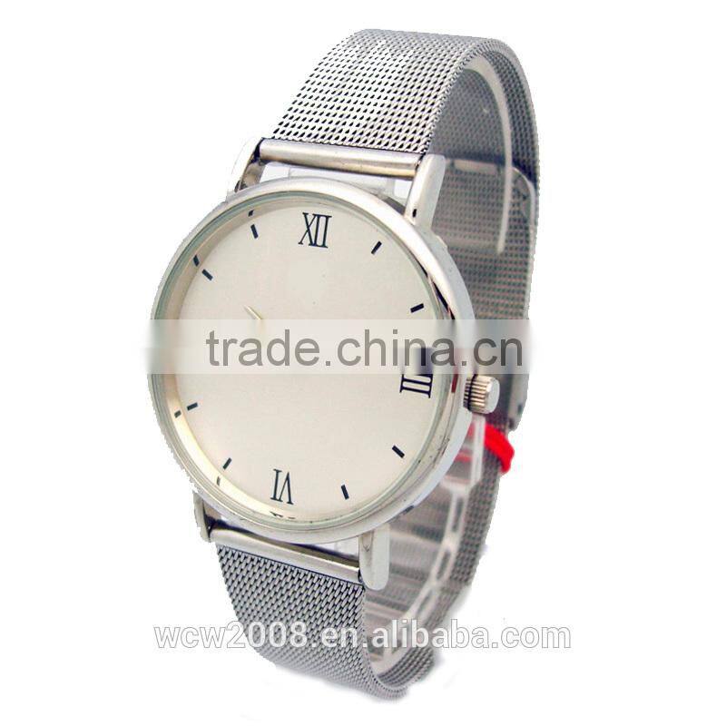 stainless steel mesh watch bands quartz movement watch