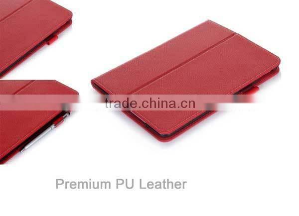 For iPad Mini 3 Cases with hand strap,card slot leather case for ipad mini 3 custom available