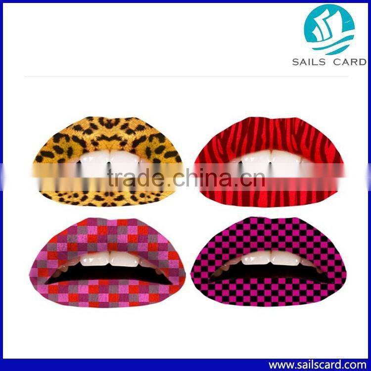 3D Silver Temporary Lip Sticker Waterproof Tattoos