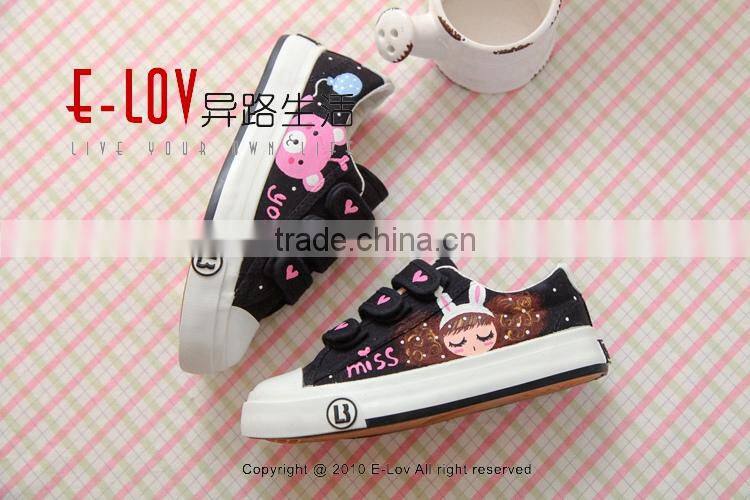 Hot sales cheap new style canvas all black shoes