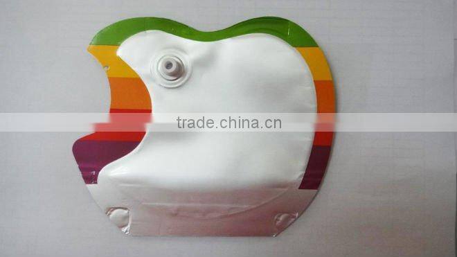 apple shape stand up spout mask pouch
