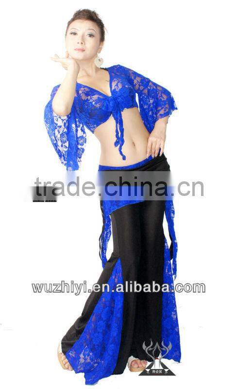 Qiancai Wuchieal long yoga practice pants,belly dancing trousers,sexy yoga belly dance pants (QC1001-5)