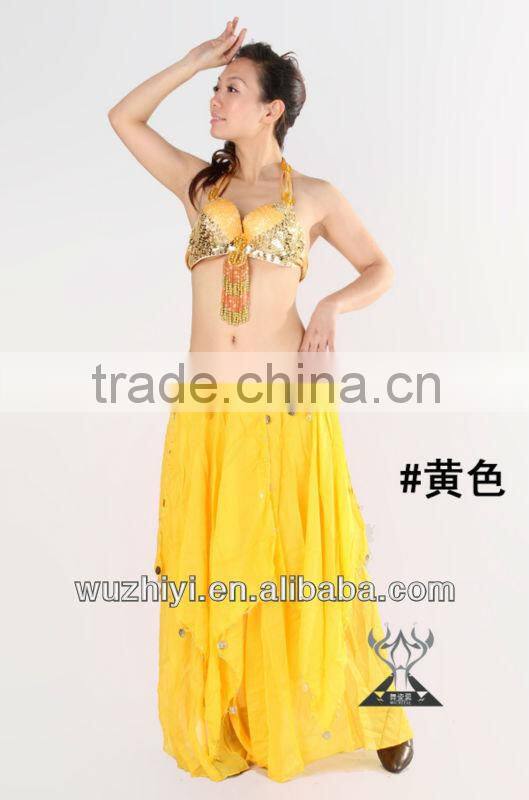 Belly Dance Skirt, Hot Rose Sexy Arab Cheap Chiffon Skirt of Belly Dance Wear,Belly Dancing Performance Skirt QZ007