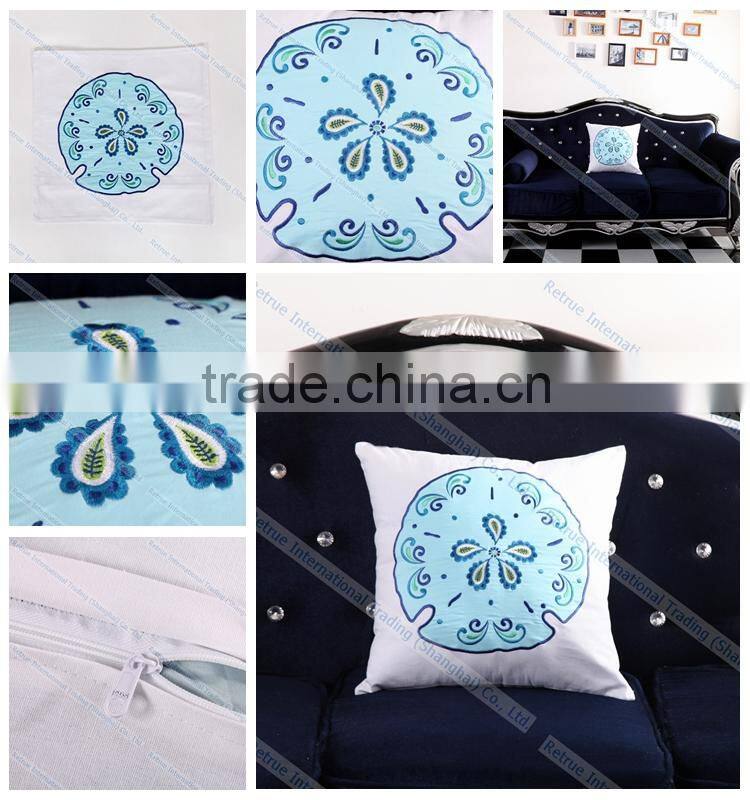 Embroidered Jelly Fish Cushion Cover Modern Decorative Throw Pillows for couch