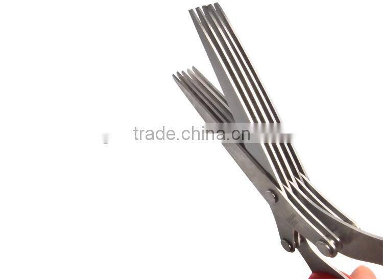 5 blades stainless steel kitchen herb scissors HS005