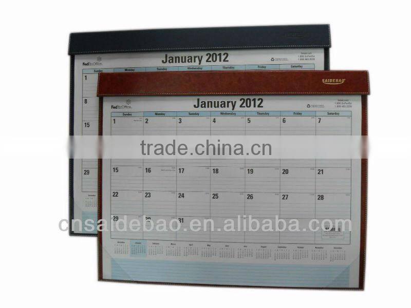 2016 leather table calendar /wall calendar, custom dairy for gift