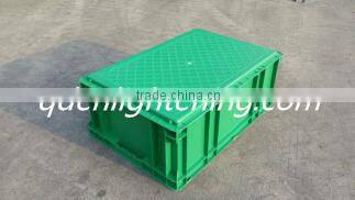 Rectangular stackable HDPE plastic turnover box with lid