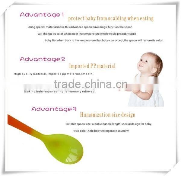 Wholesale newborn baby temperature spoon & baby spoon color change