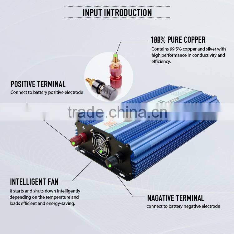 24V/48VDC Pure Sine Wave power Inverter 1000watt With AC Charger For Home