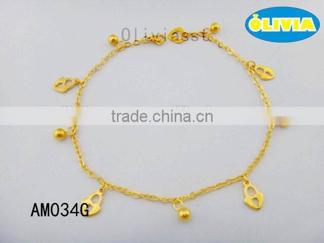 Olivia Jewelry Stainless Steel Charm anklet, Gold Anklet Designs, Sexy Anklet Chain