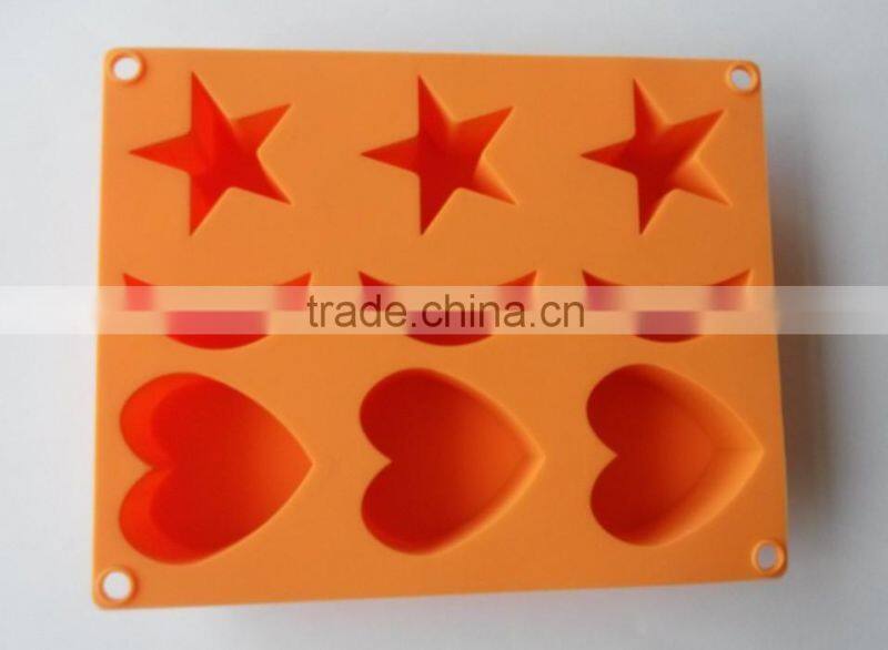 moon star heart shape silicone ice cube tray