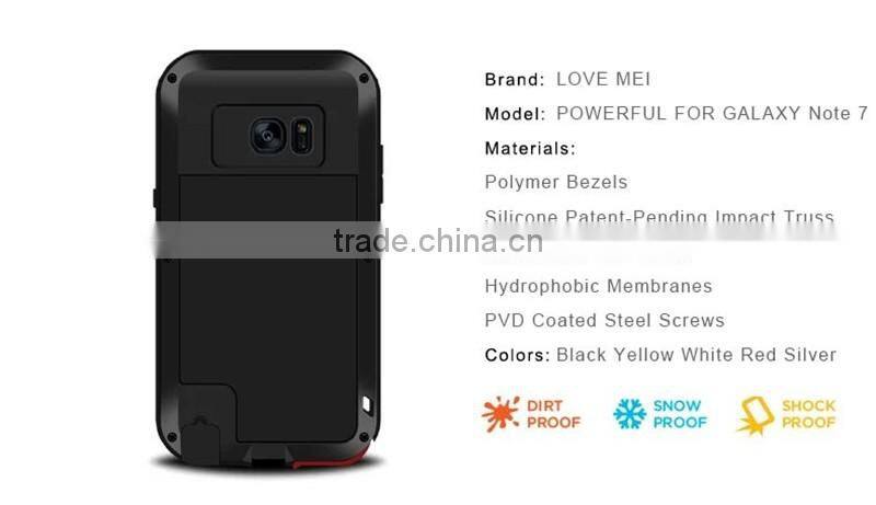 ORIGINAL Love Mei Powerful Case FOR GALAXY NOTE 7 Shockproof Waterproof Rugged Metal SHOCKPROOF case FULL LINE TAKTIK