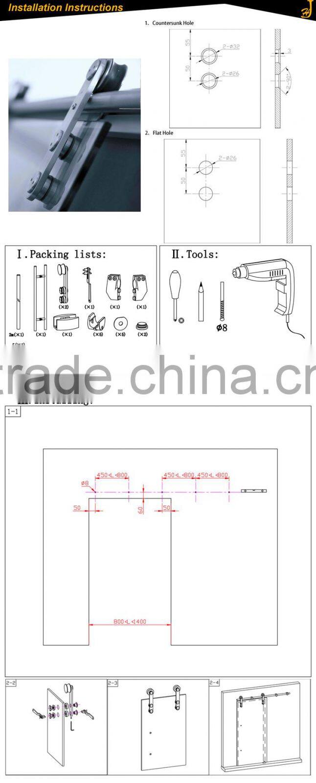 Long Service Life Hardware Silence Shower Glass Door Used Roller Skates