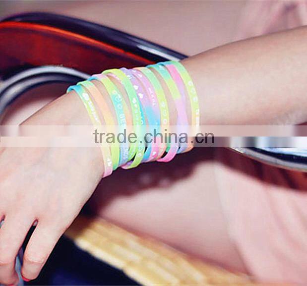 Factory Directly Wholesale Cheap Price Custom Neon Silicone Wristband 6MM Width