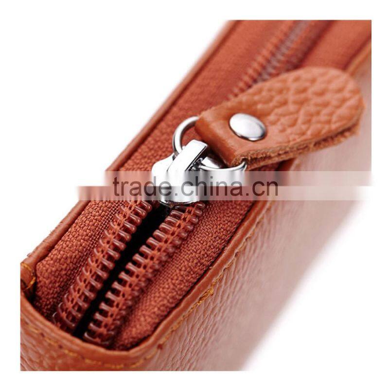 Custom wholesale organ style genuine leather credit card id card holder