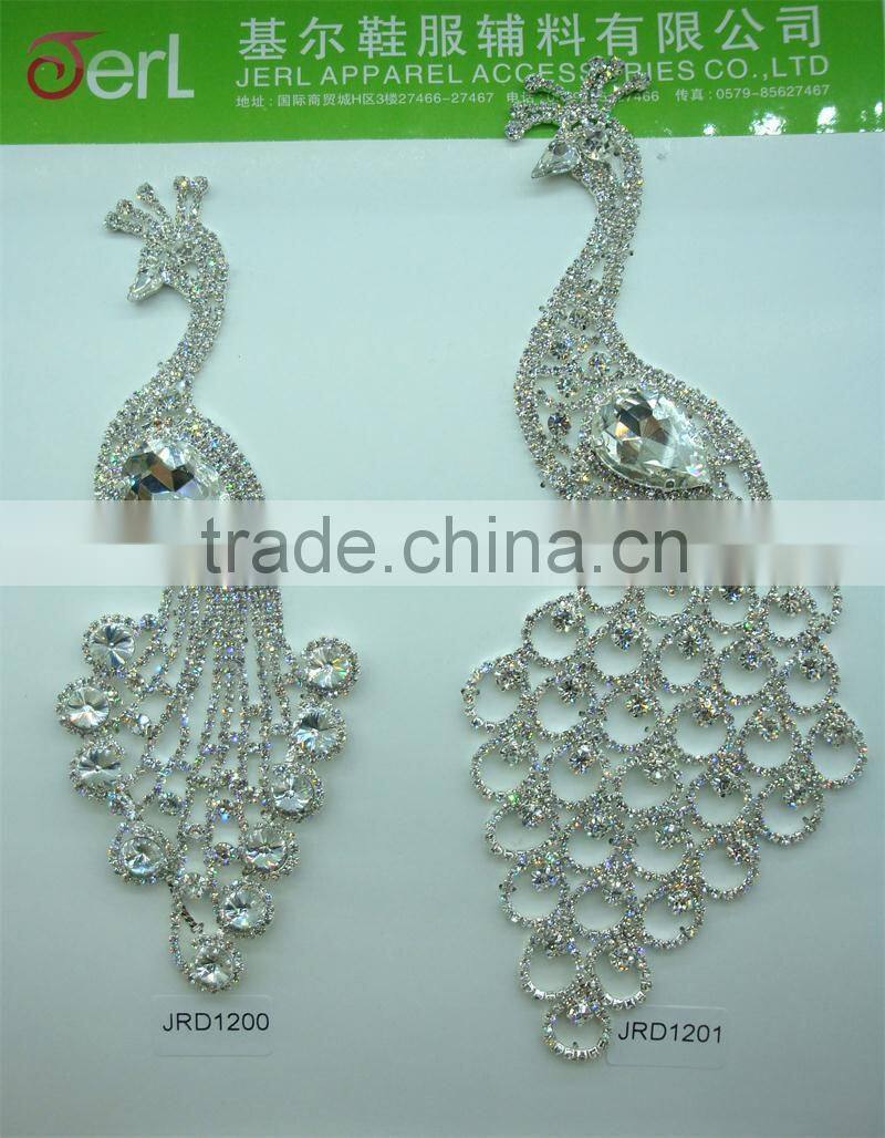 Hot sale cheap crystal applique for wedding rhinestone applique