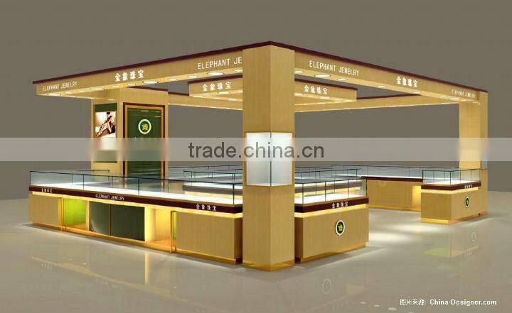New Design 12x15ft China MDF jewelry mall display kiosk,jewelry kiosk furniture,jewelry mall kiosk with baking paint