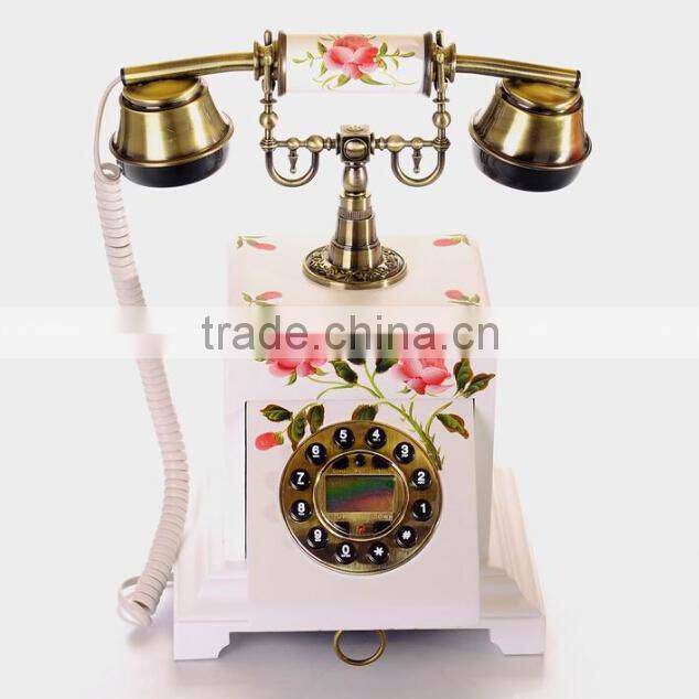 Home Decor Wood Brown Antique Telephone For Sale