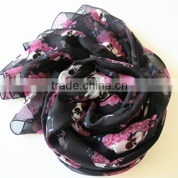 2014 Chiffon Skull Scarf Fashion Scarf