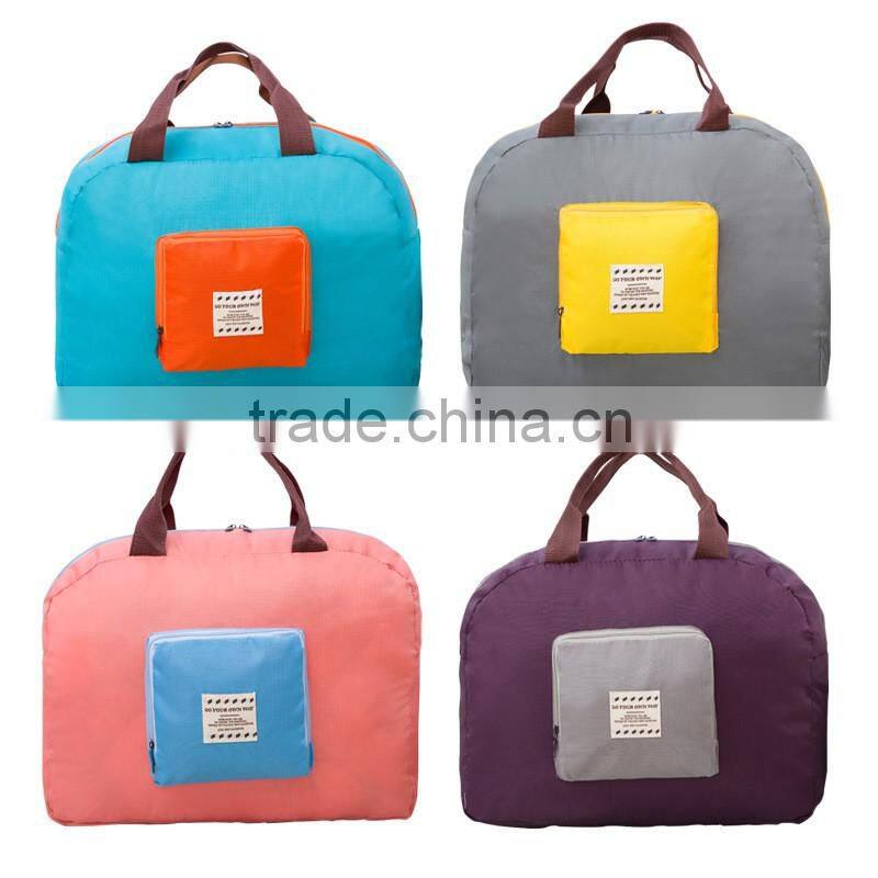 fashion polyester travel fold bag carry bag