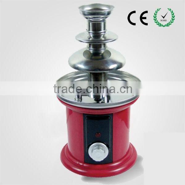 family use 3 tiers wholesale Mini chocolate fountain, china chocolate fountain stand