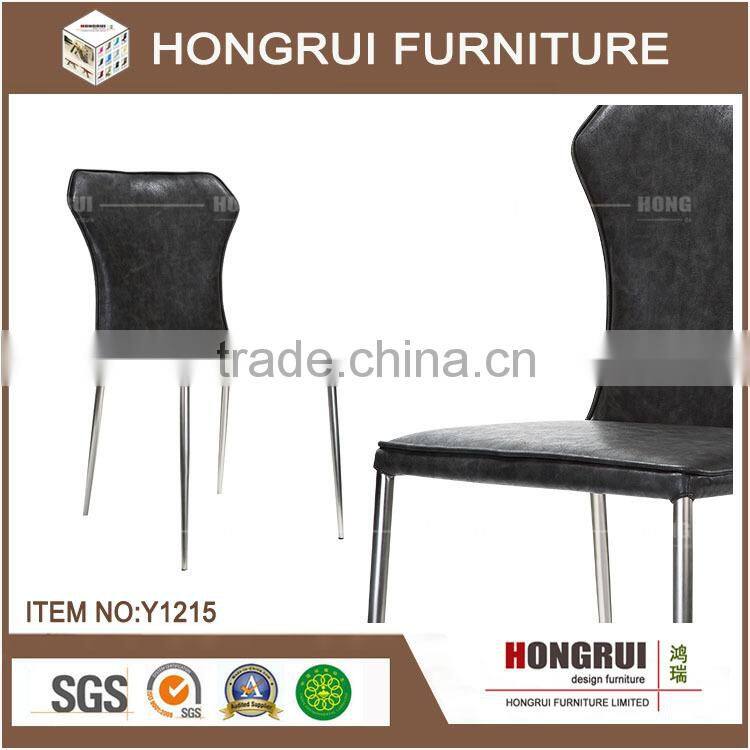 Made in china metal with nickel brush chair wholesale simple cheap pu dining chair