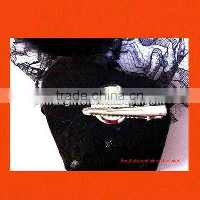 LACE ACRYLIC STONE AND FEATHER PARTY CORSAGE