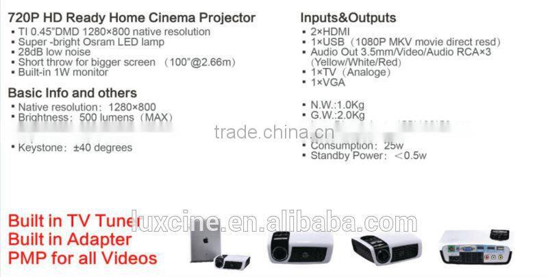 Analog TV LED Projector - Mini Home Theater Projector C5