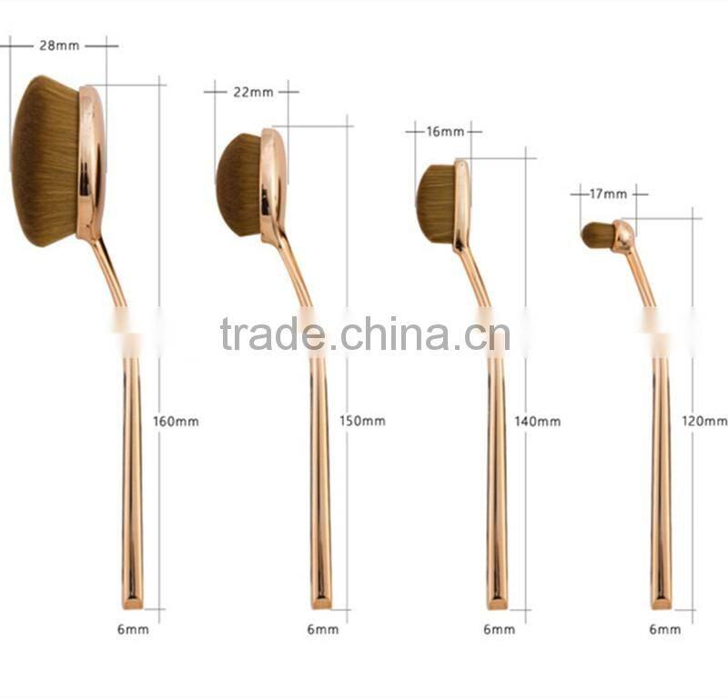 New arrival 4pcs oval makeup brush set christmas gift for girls