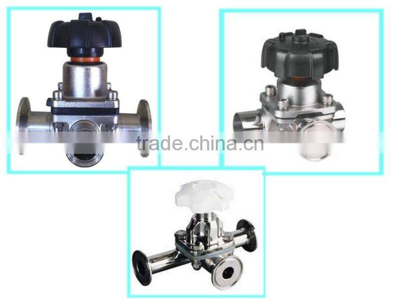 Manual T type diaphragm valve sanitary use for food equipment
