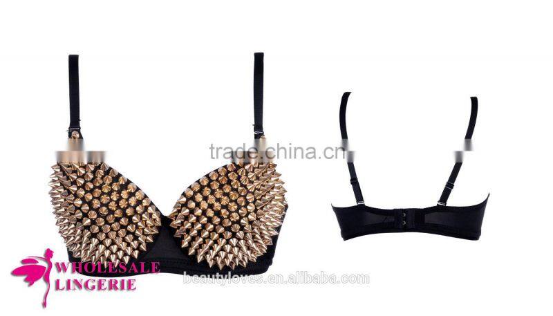 Gold RIVETS SPIKE BRA
