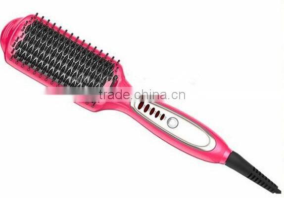 Ceramic automatic hair straightening brush