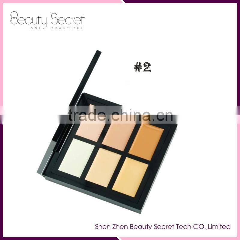 Natural cosmetic professional makeup waterproof cheap 6 colors concealer palette