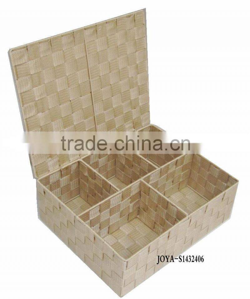 handmade nylon storage basket with lid
