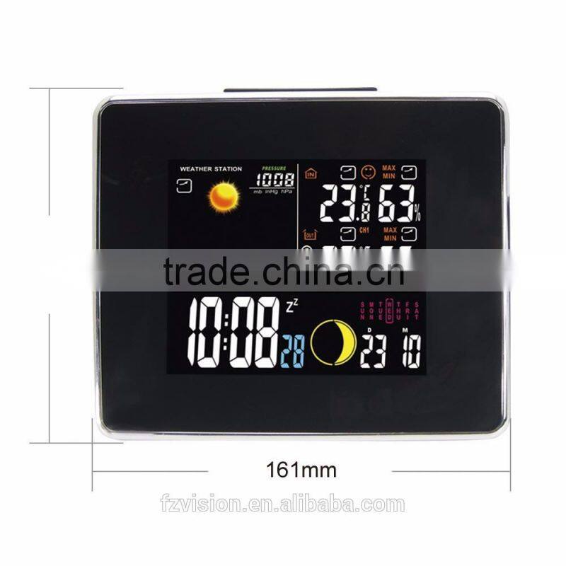 433 MHz wireless Station with Hygro-thermometer/ Wireless Weather Station clock with 3 Remote Sensors for home