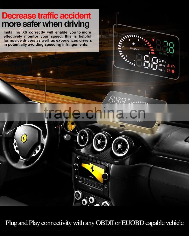 3 Inch X6 GPS car hud OBD2 head up display system